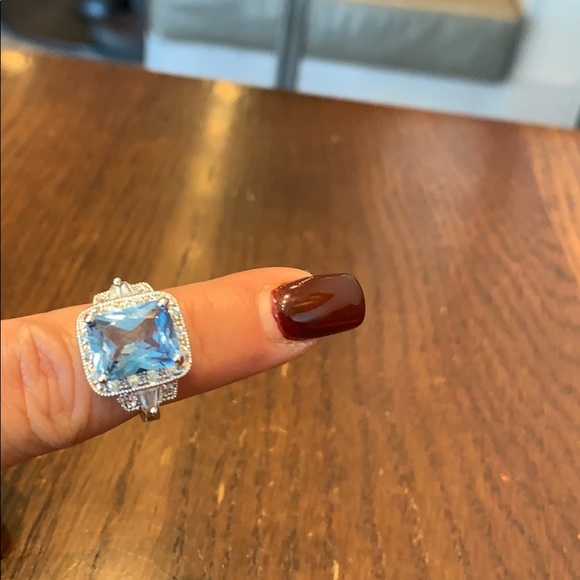Brand new Blue and cubic zirconia ring size 6 - Picture 3 of 3